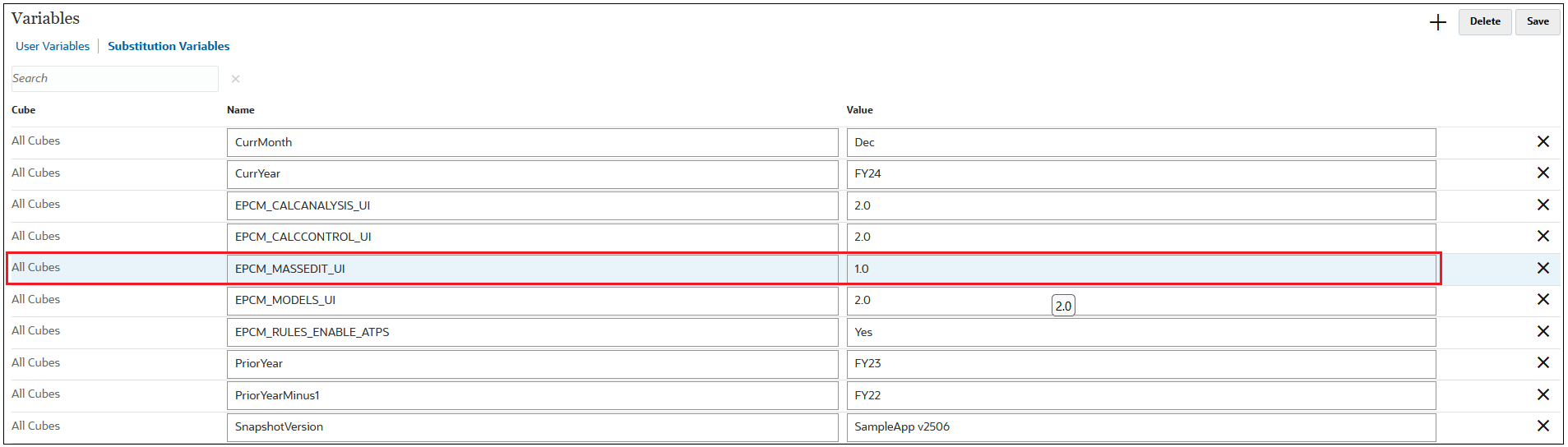 Substitution Variable for Mass Edit 2.0