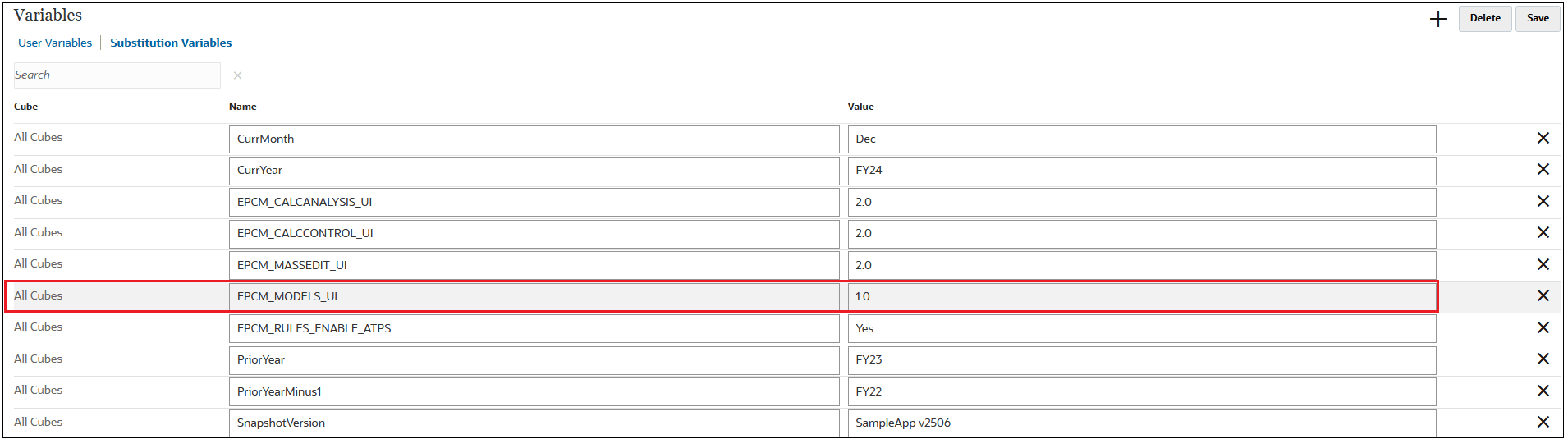 Substitution Variable for Models 1.0