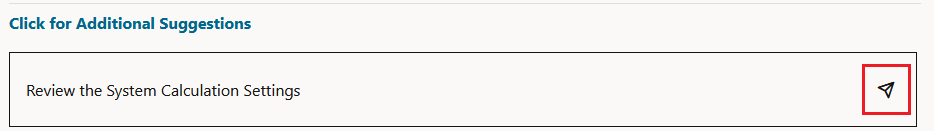 Review the System Calculation Settings information the with the Send button