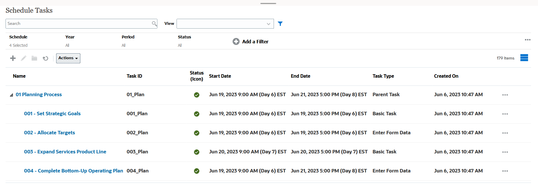Task Manager List View Task Manager List View