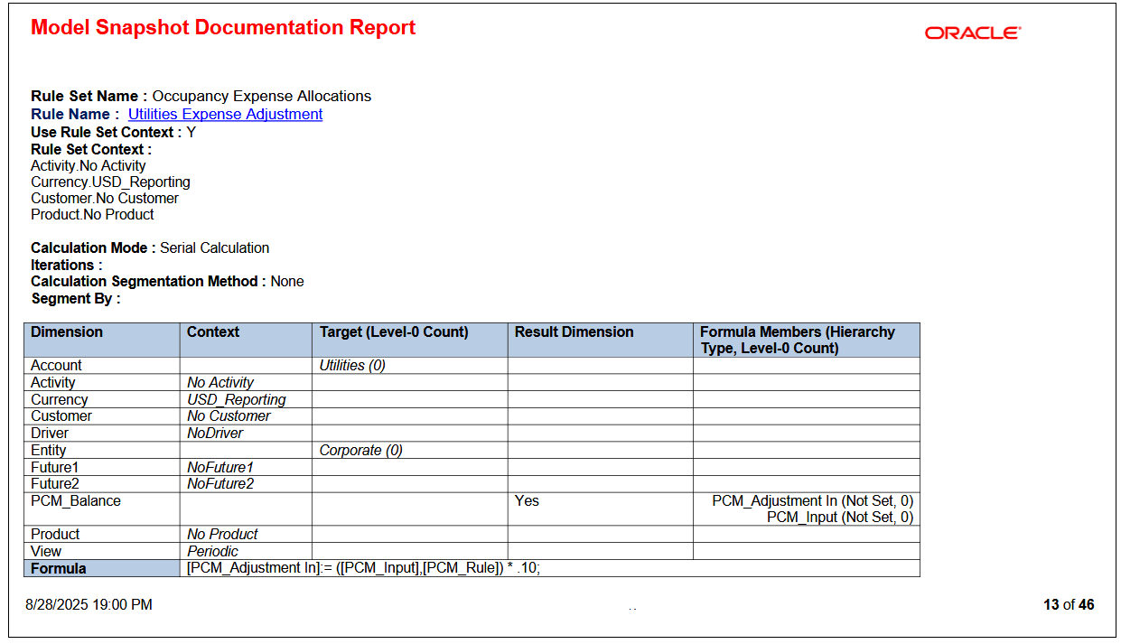 Details about the Utilities Expense Adjustment Custom Calculation Rule
