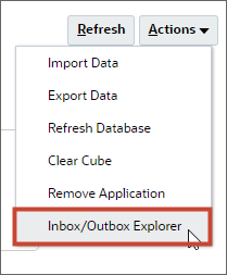 Inbox/Outbox Explorer selected