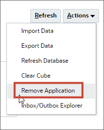 Remove Application selected