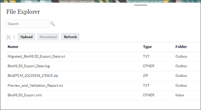 File Explorer screen showing the generated files