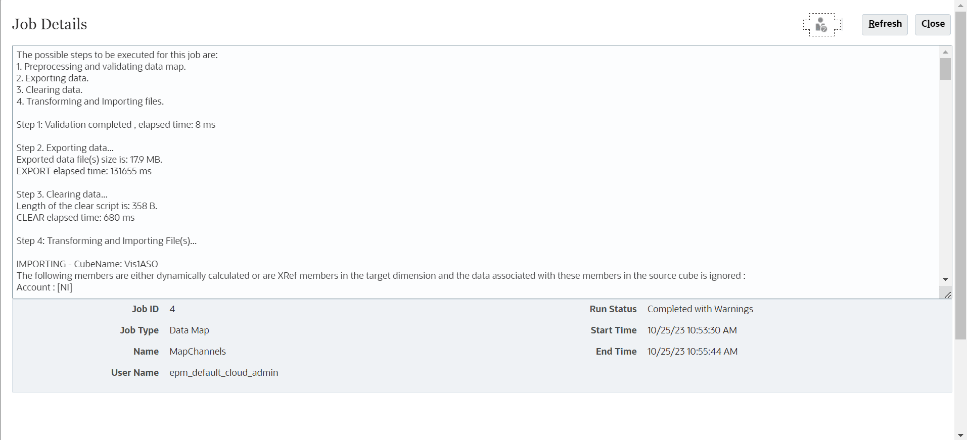 Image shows the Job Details page. Image shows the Job Details page.