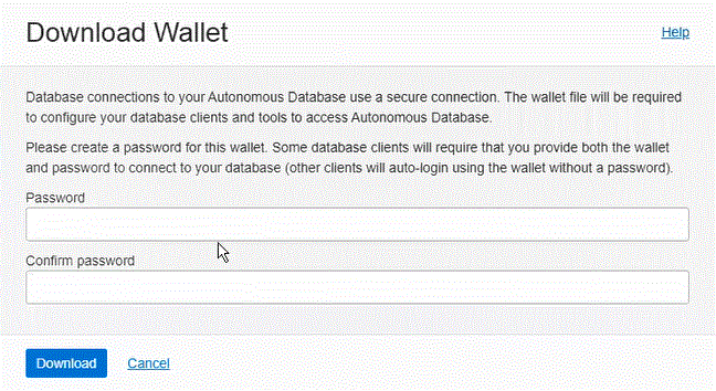 Image shows the Download Wallet page.