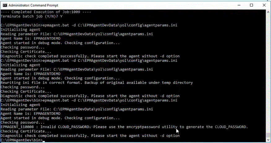 Image show agent startup parameters shown in the Run Command dialog Image show agent startup parameters shown in the Run Command dialog