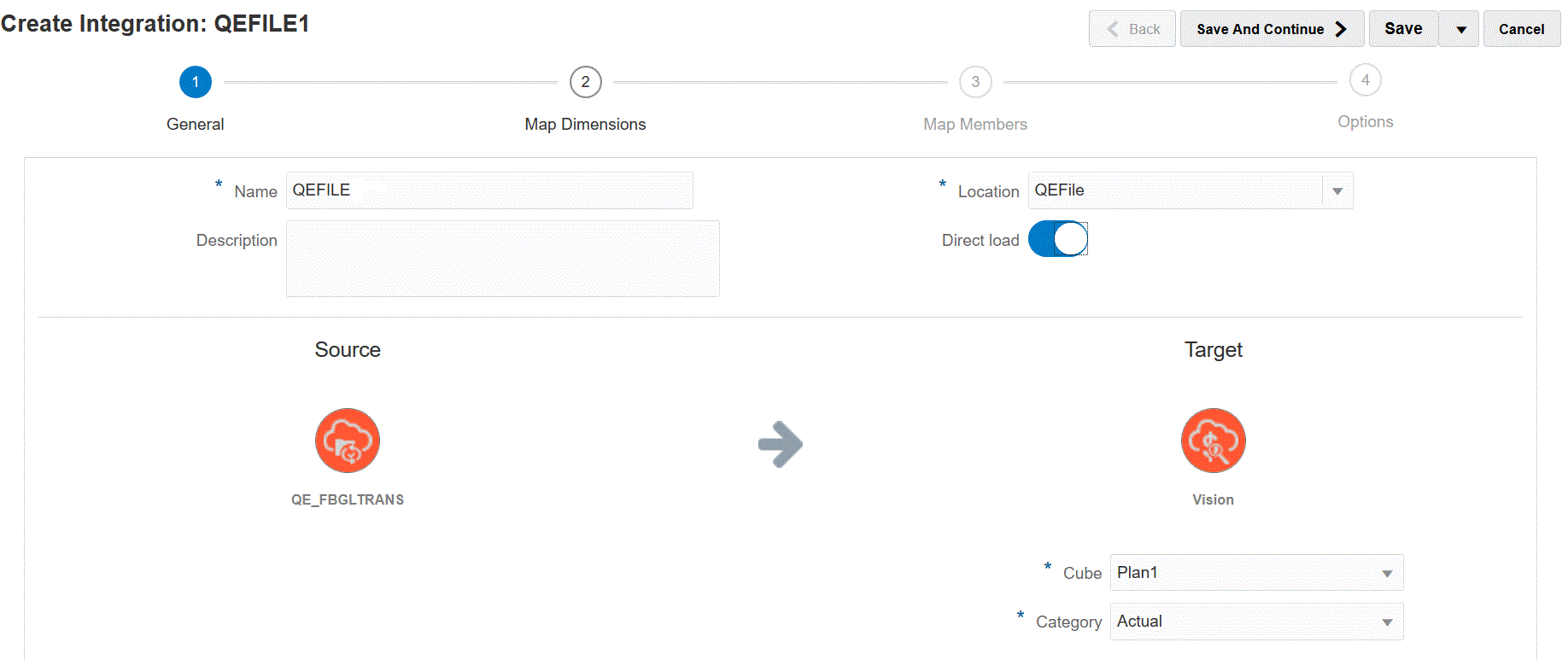 Image shows the Create Integration page. Image shows the Create Integration page.