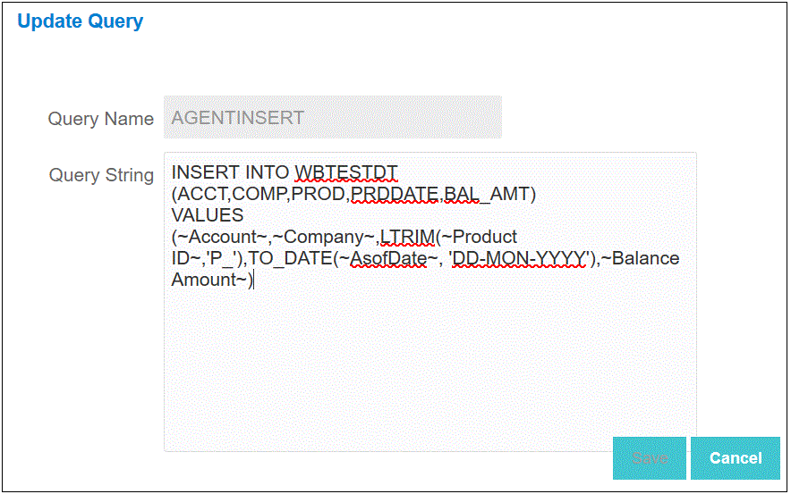 Image shows the Query Definition page. Image shows the Query Definition page.