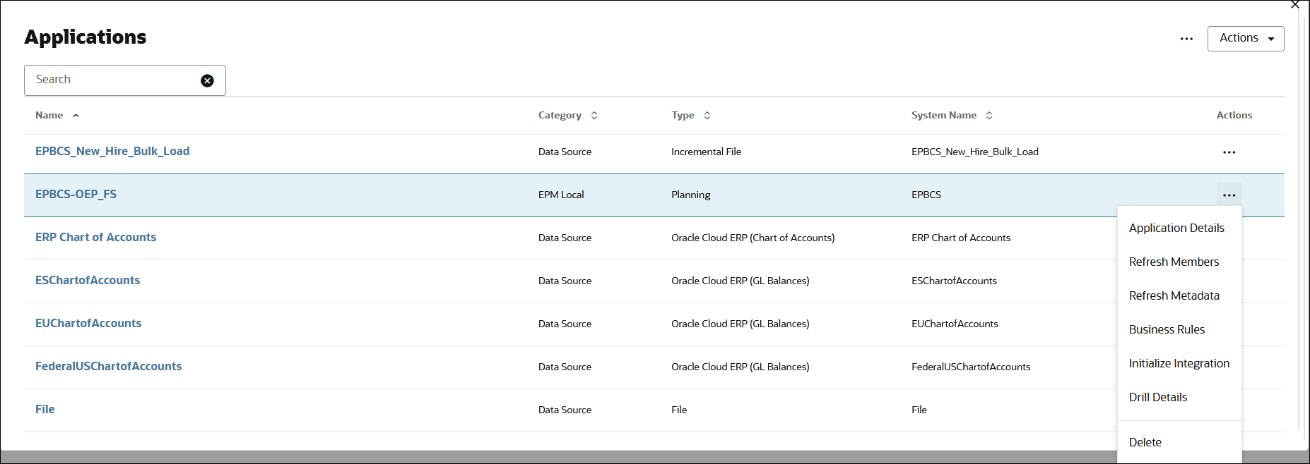 Image shows the Applications page. Image shows the Applications page.
