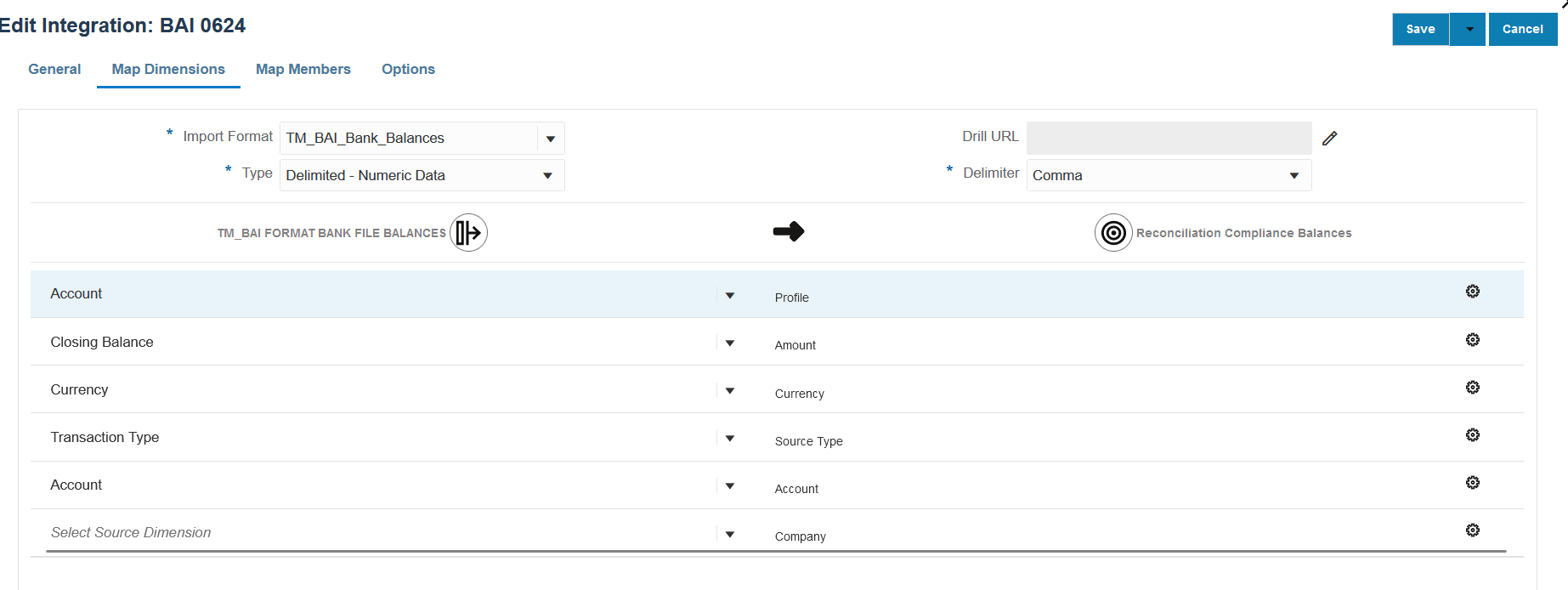 Image shows Map Dimensions page.