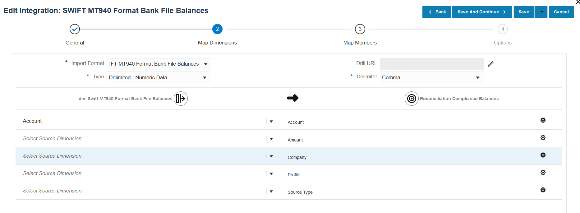Image shows Map Dimensions page.
