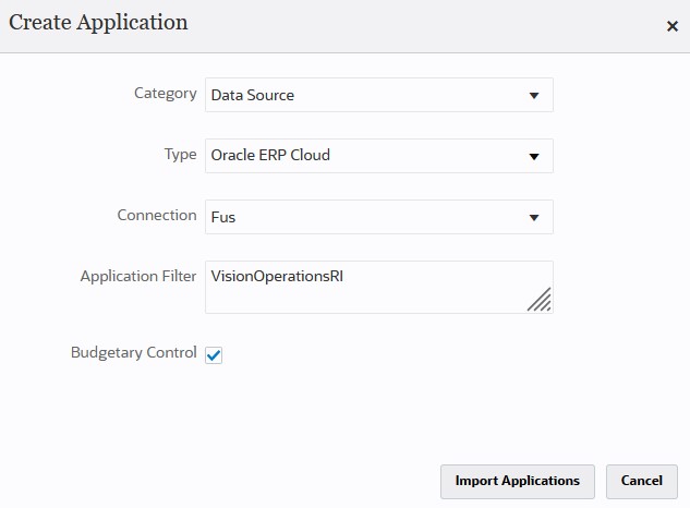 Image shows the Create Applications page. Image shows the Create Applications page.