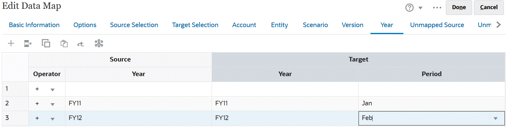 Image shows Edit Data Map page. Image shows Edit Data Map page.