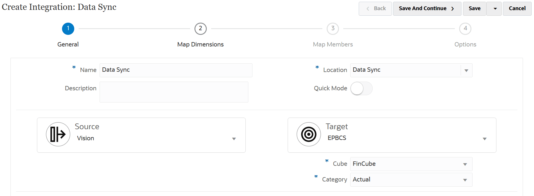 Image show the Create Integration page.