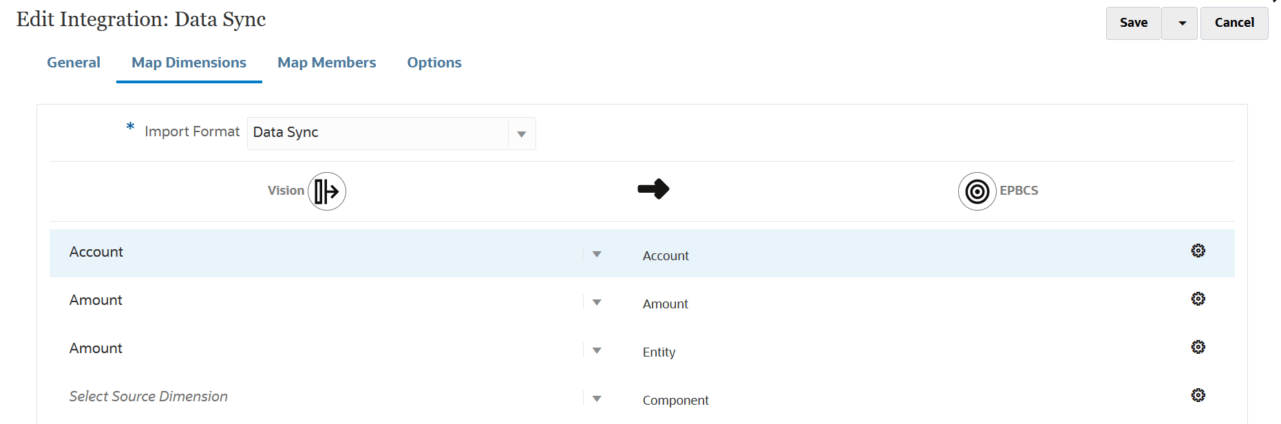 Image shows the Map Dimensions page.