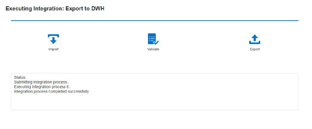 Image shows the Run Integration page. Image shows the Run Integration page.