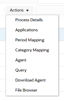 Image shows Applications option from the Actions menu. Image shows Applications option from the Actions menu.