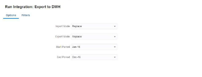 Image shows the Run Integration page. Image shows the Run Integration page.