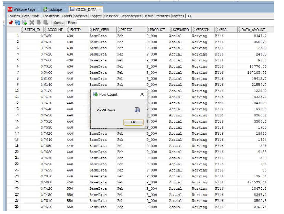 Image shows the target database. Image shows the target database.