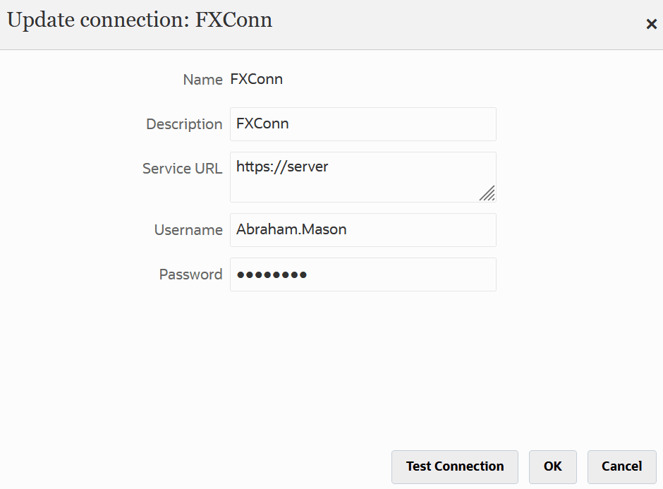 Image show Update Connection page. Image show Update Connection page.