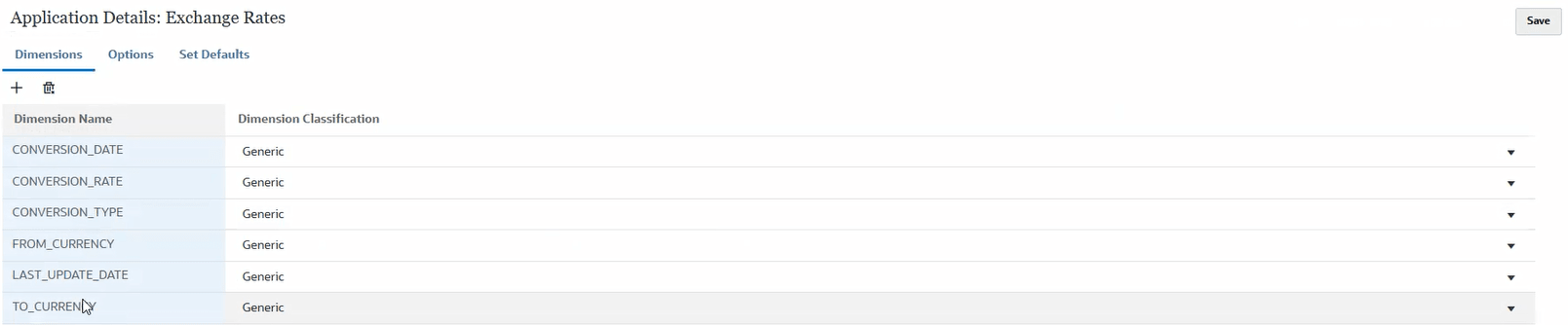 Image shows Dimensions tab in Application Details Image shows Dimensions tab in Application Details