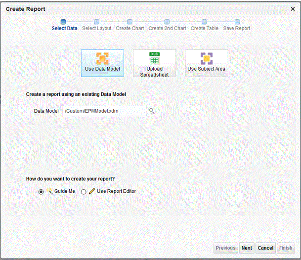 Image shows the Create Report page. Image shows the Create Report page.