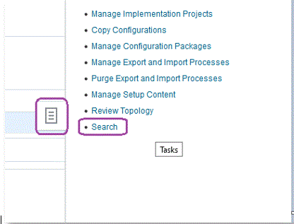 Image shows the Search option. Image shows the Search option.