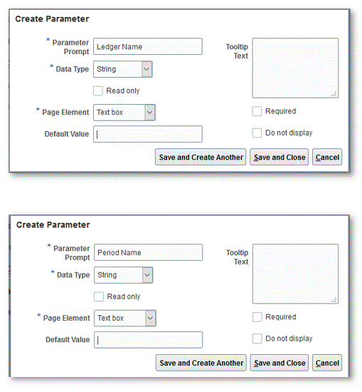 Image shows Create Parameter page. Image shows Create Parameter page.