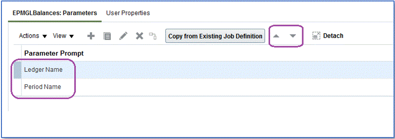 Image shows the Parameters page. Image shows the Parameters page.