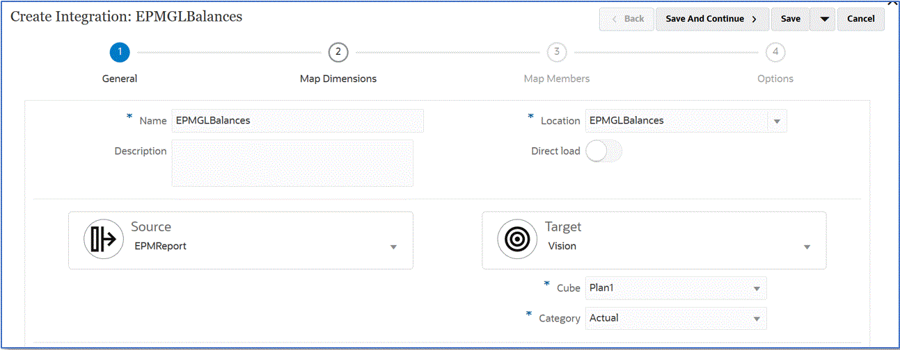 Image shows the Create Integration page.
