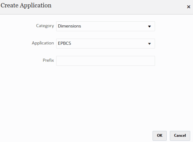 Image shows the Create Application page.