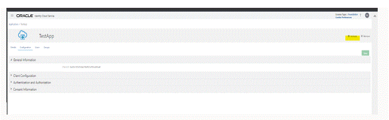 Image shows the Applications page.