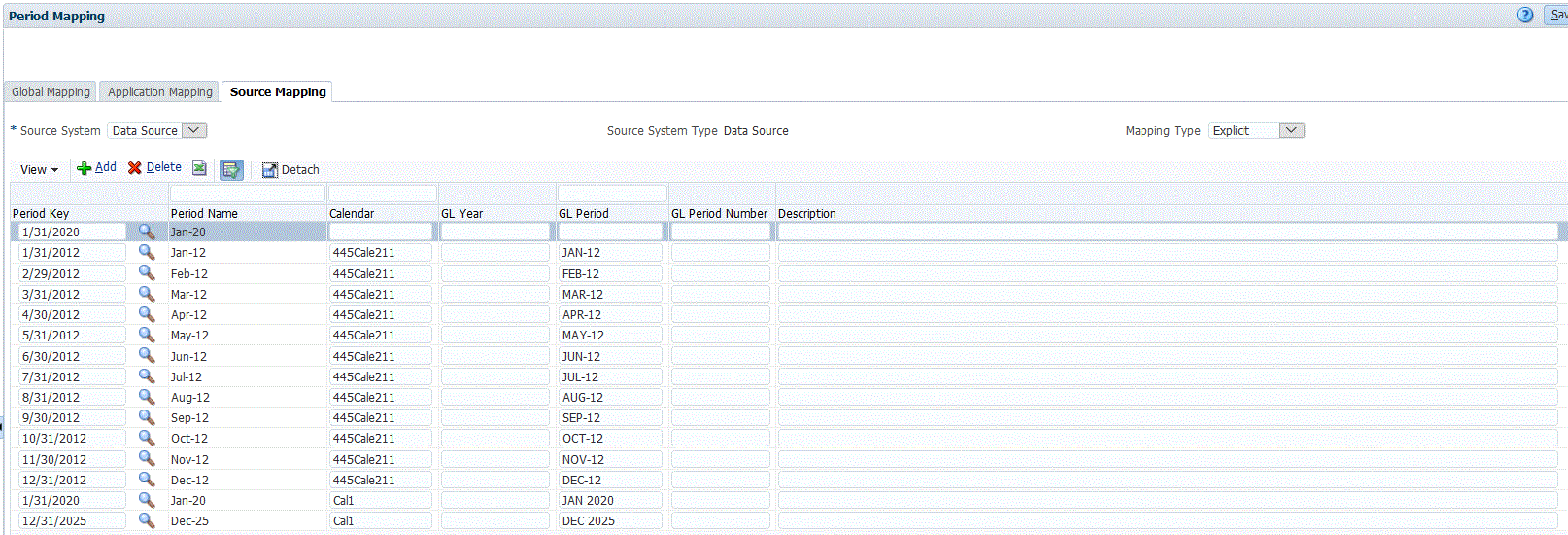 Image shows the Source Mapping tab.