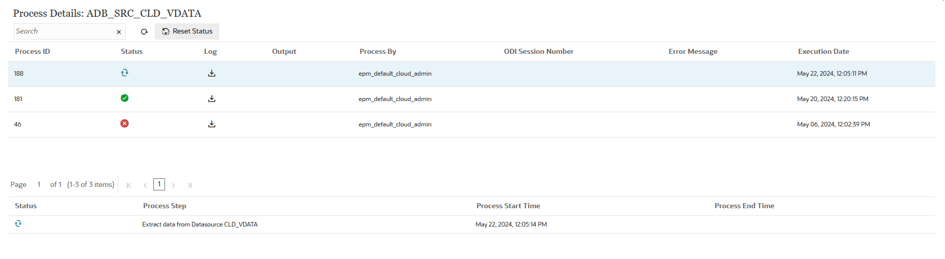 Image show the Process Details page. Image show the Process Details page.