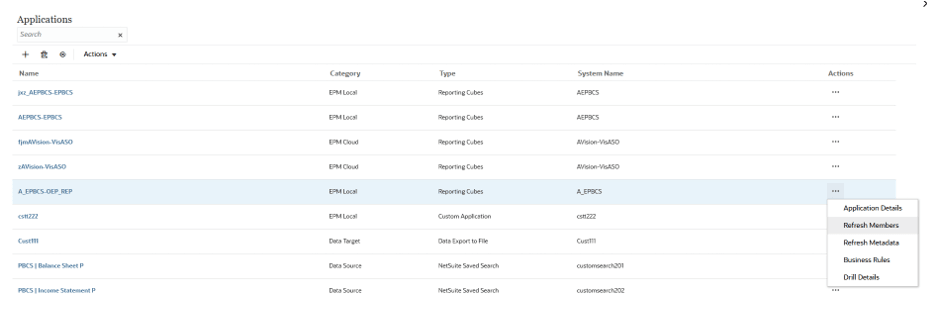 Image shows the Applications page. Image shows the Applications page.