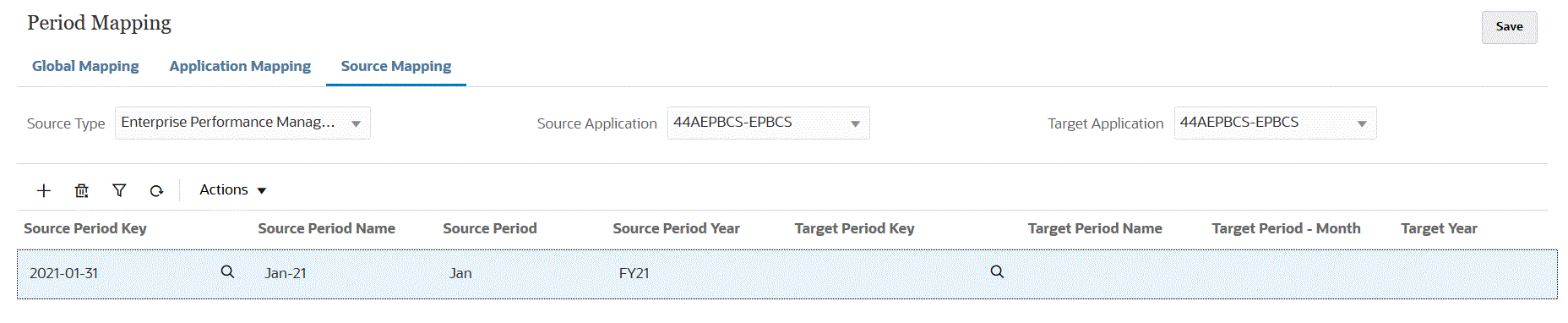 Image shows the Source Mapping tab.