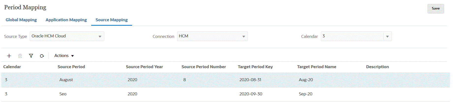 Image shows the Source Mapping tab.