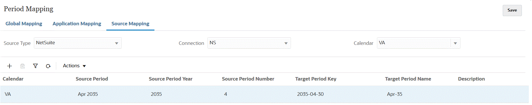 Image shows the Source Mapping tab. Image shows the Source Mapping tab.
