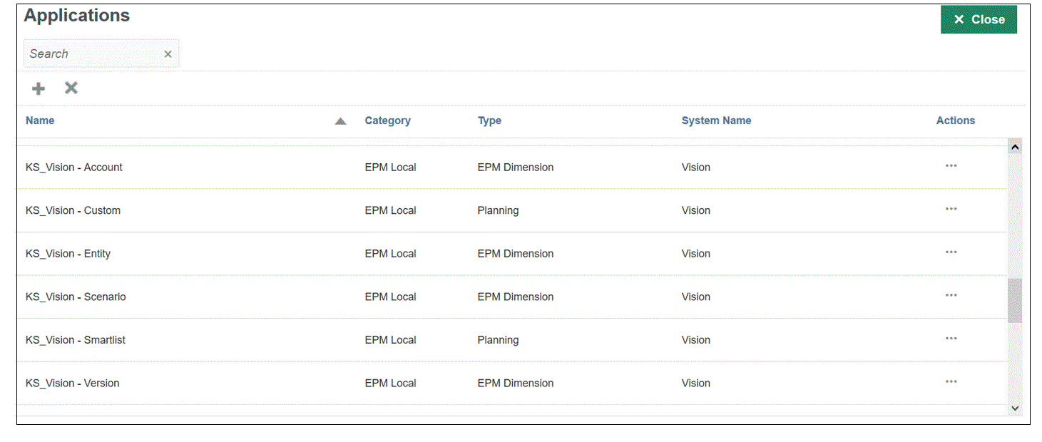 Image shows the Applications page. Image shows the Applications page.