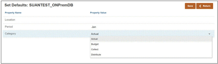 Image shows the Set Defaults page. Image shows the Set Defaults page.