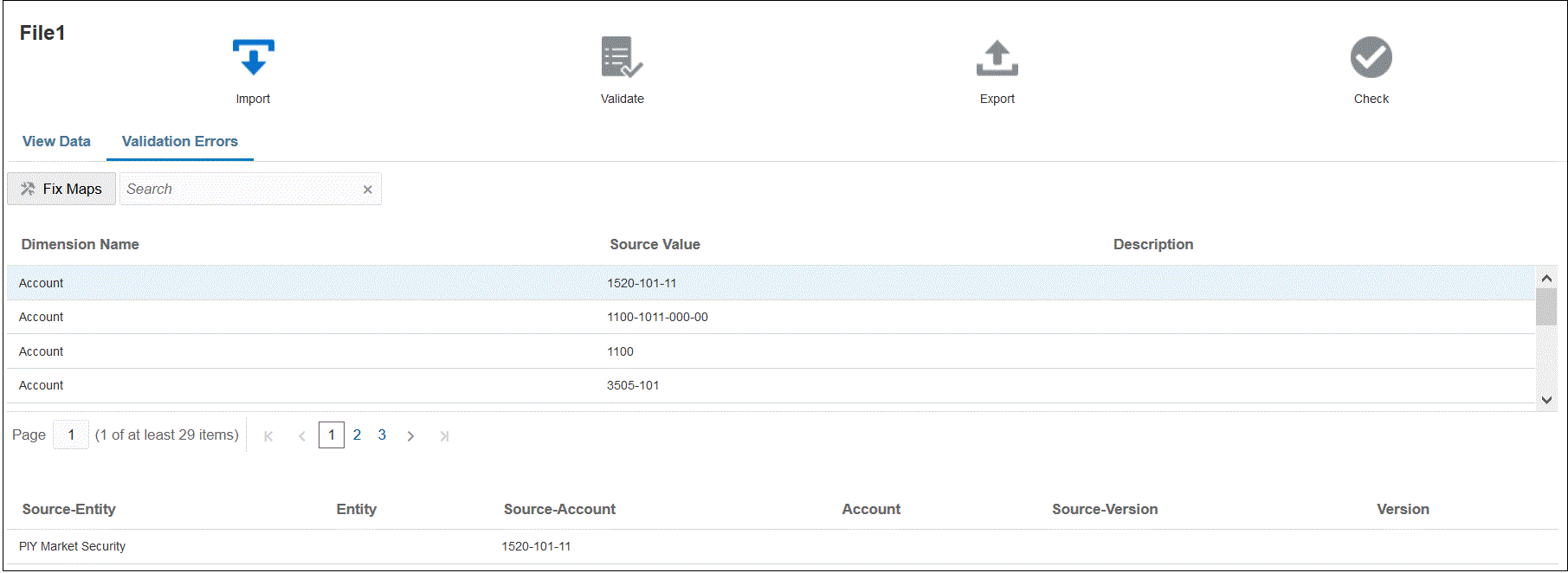 Image shows the Workbench with Validation errors