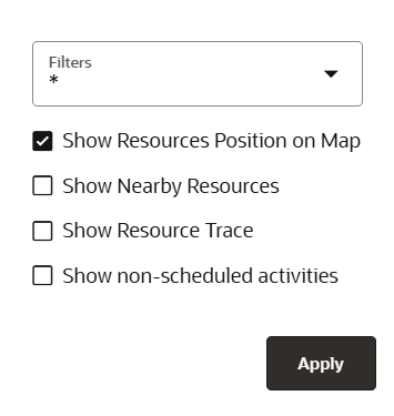 This screenshot shows the View menu on the Map view page.