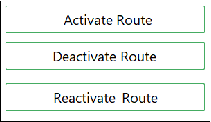 This screenshot shows the route activation, deactivation, and reactivation options on the landing page.