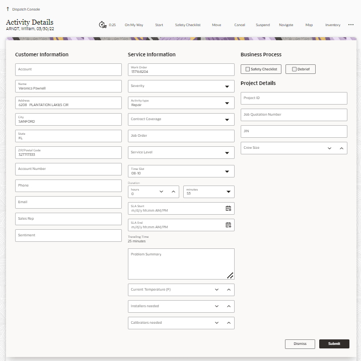 This screenshot shows the Activity details page and its associated tabs.