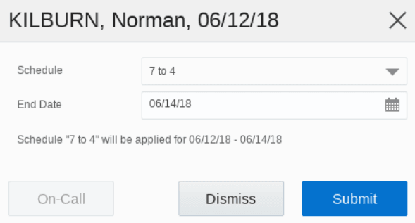 This screenshot shows the dialog box on which you can assign a schedule to a resource.