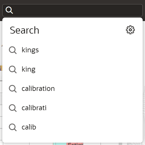This screenshot shows the last five search keywords.