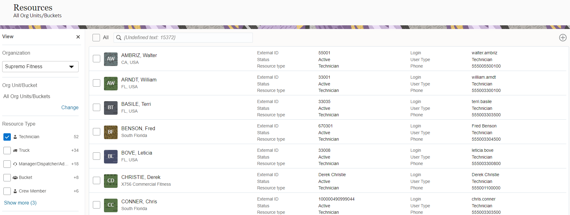 This screenshot shows the Resources page.
