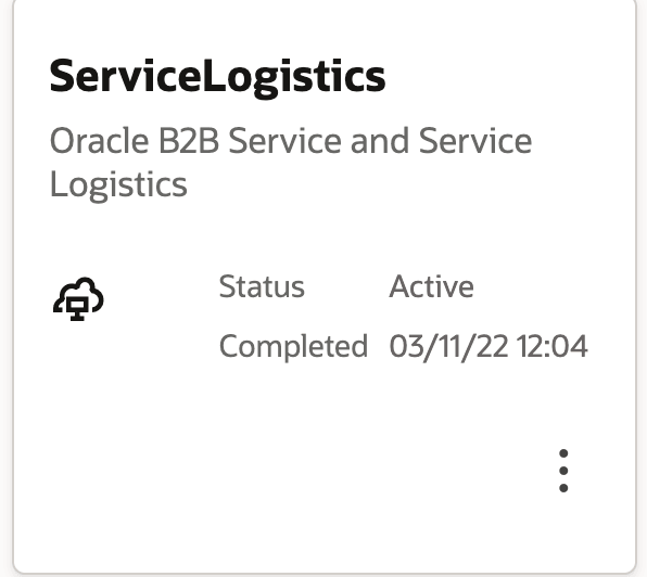 This screenshot shows Oracle Fusion Service and Service Logistics application knowledge card.