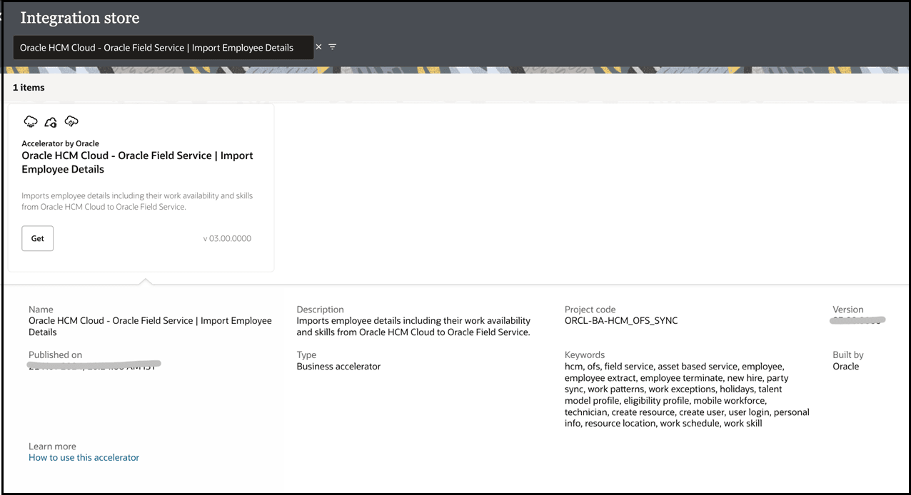 The following screenshot displays the Integration Store page.